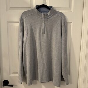 Nicoby 1/4 Zip Performance Golf Pullover Heather Waffle Knit Blue  Mens Size XXL